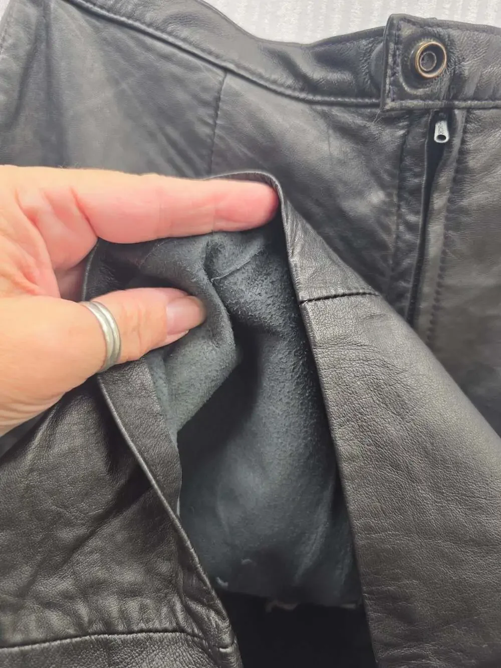 Vintage Y2k Leather Dynamics Black Leather Skirt Size 7/8
